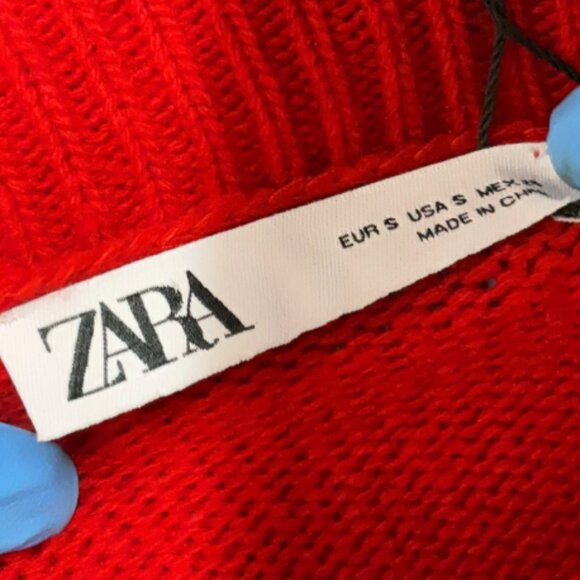 Zara Red Wool Holiday Turtleneck Sweater - Picture 5 of 6